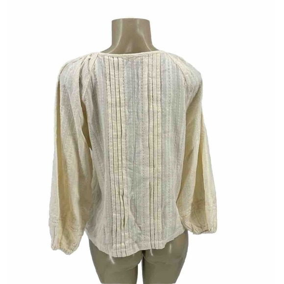 Marine Layer Women’s Small Dakota Peasant Blouse in Ivory Embroidered Boho C04 - Picture 4 of 9